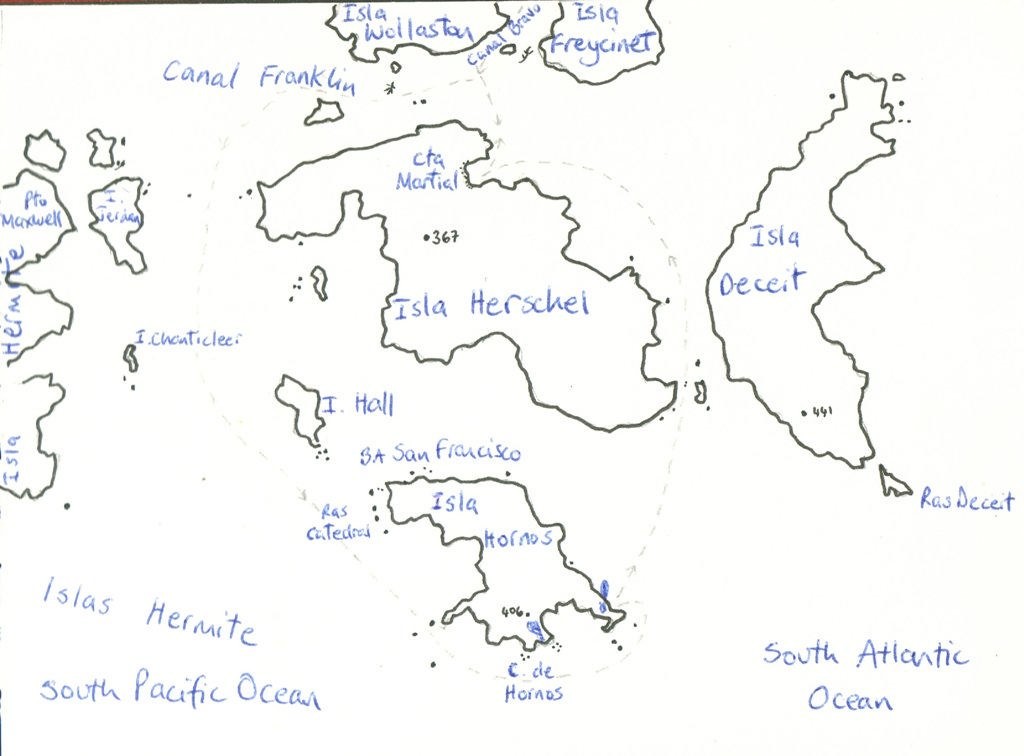 Chart of Cape Horn area © Jane Pares - IMB